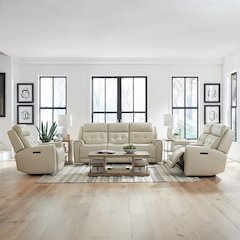 Carrington Carrington Sofa w/ Loveseat & Recliner - Baja Stone Leather