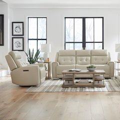 Carrington Carrington Sofa & Recliner - Baja Stone Leather