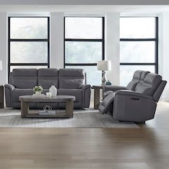 Cooper Cooper Sofa & Loveseat - Blue Gray Leather