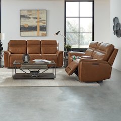 Cooper Cooper Sofa & Loveseat - Camel Leather