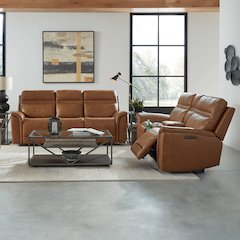 Cooper Cooper Sofa & Loveseat - Camel Leather