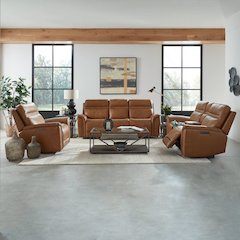 Cooper Cooper Sofa w/ Loveseat & Recliner - Camel Leather