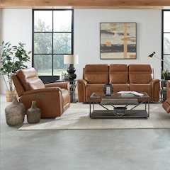 Cooper Cooper Sofa & Recliner - Camel Leather