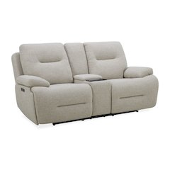 Power Recline Loveseat with Console, Powered Cup Holders - Nathan Ginger Fabric