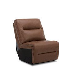 Power Recline 6 Piece Sectional with Charging Ports - Dakota Saddle Leather