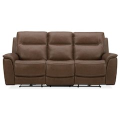 Collins Triple Power Reclining Sofa - York Chestnut Leather