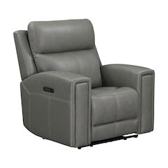 Camden Triple Power Wall Recliner Living Room Chair - Aline Light Gray Leather