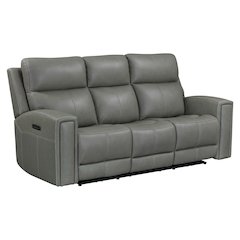 Camden Triple Power Reclining Sofa - Aline Light Gray Leather