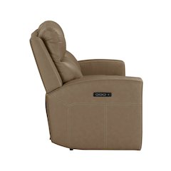 Camden Triple Power Reclining Loveseat with Console - Aline Toast Brown Leather