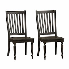Harvest Home Slat Back Side Chair (RTA)-Set of 2 in Chalkboard