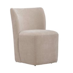Accent Dining Chair with Castors - Rounded Back - Wicker Upholstry