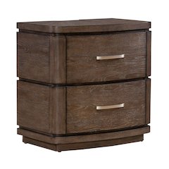 Drawer Nightstand with Charging Station - A/C, USB, USB-C - Satin Espresso Oak