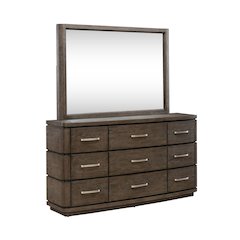 Cascade Falls Bedroom Dresser & Mirror  - Satin Espresso