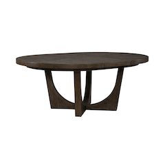 Cascade Pedestal Table for Dining Room with Removable Leaf - Satin Espresso Oak