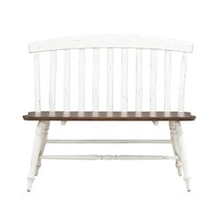 Al Fresco Slat Back Bench for Dining Room - Graphite & Whitestone