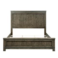 Thornwood Hills King Two Sided Storage Bed in Rock Beaten Brown w/ Saw Cuts