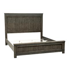 Thornwood Hills Queen Panel Bed in Rock Beaten Brown w/ Saw Cuts