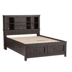 Thornwood Hills Full Bookcase Bed in Rock Beaten Brown w/ Saw Cuts