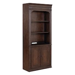Bookcase Home Office Adjustable Shelves Display with Storage - Chateau Brown