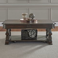Providence Park Cocktail Table with Casters for Living Room - Chateau Brown