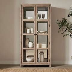 Proximity Place Bunching Display Cabinet - Touch LED Light, Mirror Back