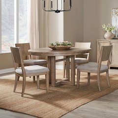 Proximity Place 5 Piece Pedestal Table Set - 4 Panel Back Chairs, 12" Table