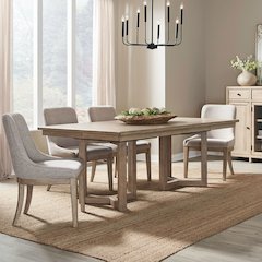 Proximity Place Opt 5 Piece Double Pedestal Table Set - 4 Upholstered Chairs