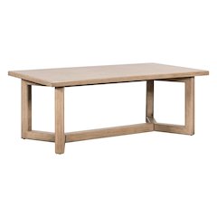 Living Room Rectangular Cocktail Table Center Trestle - Barley Buff Birch Wood