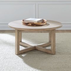 3 Pc Living Room Set - Cocktail Table, Chairside Table  - Barley Buff Birch Wood