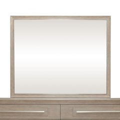 Brentwood Rectangular Landscape Mirror - Sandstone Oak Wood Frame