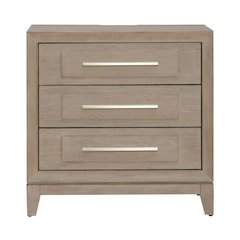 Brentwood 3 Drawer Bedroom Nightstand with AC USB Charging Station - Sandstone