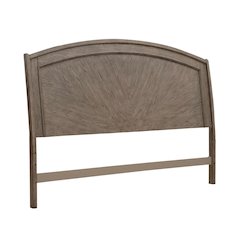 Avalon King Panel Headboard with Oak Wood Frame  - Burnished Beige