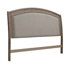 Avalon King Upholstered Headboard with Oak Wood Frame  - Burnished Beige