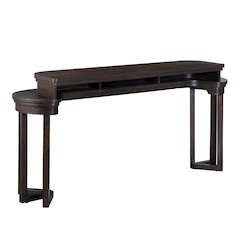 4 Pc Console Table Set - 3 Upholstered Stools, AC USB Charging Station