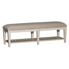 Heartland Bed Bench in Antique White w/ Tobacco Top