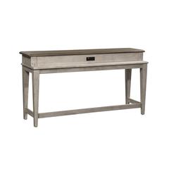 Heartland Console Bar Table in Antique White w/ Tobacco Top