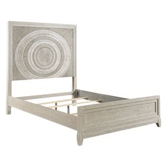 Belmar Queen Panel Bed in Rubberwood Solids w/ Split Heart Oak Veneers