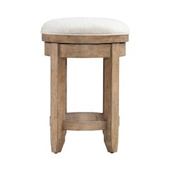 Millstone Upholstered Console Swivel Stool - Nutmeg Wood Frame