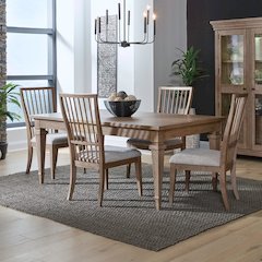 Haven Hills 5 Piece Rectangular Table Set - 4 Spindle Back Chairs, 18" Table