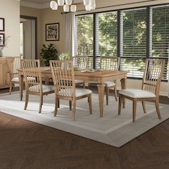 Haven Hills 7 Piece Rectangular Table Set - 6 Spindle Back Chairs, 18" Table