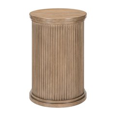 Haven Hills Round Chairside Table for Living Room - Camel Beige Birch Wood
