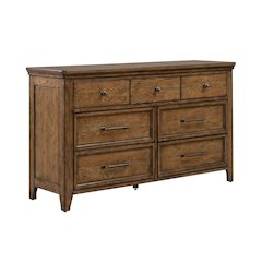 Carolina Park 7 Drawer Bedroom Dresser Transitional - Amber Brown