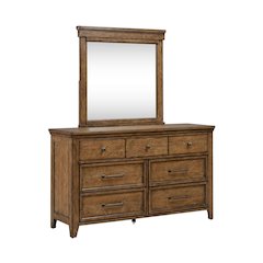 Carolina Park Bedroom Dresser & Mirror Set Transitional - Amber Brown