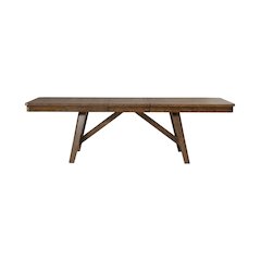 Carolina Park Trestle Table for Dining Room - Self Storing Leaf - Amber Brown