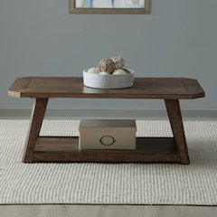 Carolina Park Rectangular Cocktail Table for Living Room - Amber Brown Oak