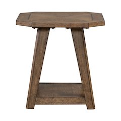 Carolina Park Octagonal End Table for Living Room - Amber Brown Oak