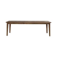 Carolina Park Rectangular Leg Table - Removeable Leaf - Amber Brown