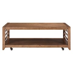 Shaker Lakes Cocktail Table with Casters - Harvest Brown Maple Wood