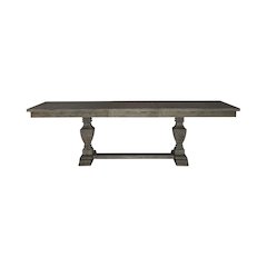 Trestle Table Set in Rubberwood & Poplar Solids w/ Split Heart White Oak Veneers