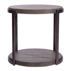 Modern View Round End Table in Gauntlet Gray